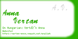 anna vertan business card